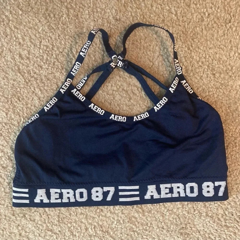 Aeropostale Strappy Sports Bra Size Large Navy